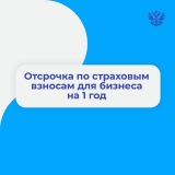 Отсрочка по страховым взносам для бизнеса на 1 год.