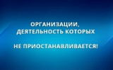 ПЕРЕЧЕНЬ ОРГАНИЗАЦИЙ, ДЕЯТЕЛЬНОСТЬ КОТОРЫХ НЕ ПРИОСТАНАВЛИВАЕТСЯ В СООТВЕТСТВИИ С УКАЗОМ ПРЕЗИДЕНТА РОССИЙСКОЙ ФЕДЕРАЦИИ ОТ 2 АПРЕЛЯ 2020 ГОДА